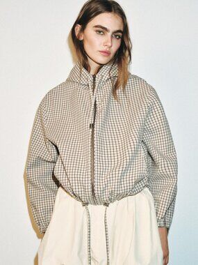 ZARA PLAID HOODED JACKET